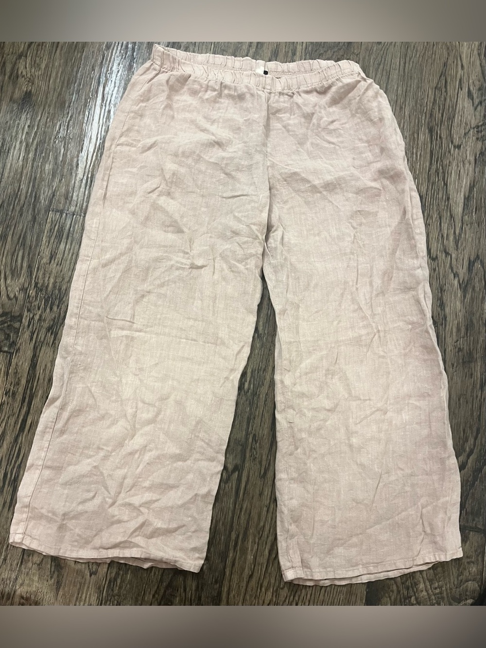 Relaxed Wide-Leg Linen Pants in cream